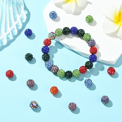 30Pcs Pave Disco Ball Beads RB-YW0001-14A-1
