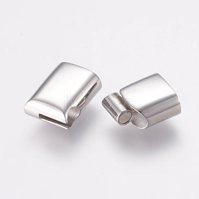 Tarnish Resistant 304 Stainless Steel Magnetic Clasps with Glue-in Ends STAS-G136-05P-1