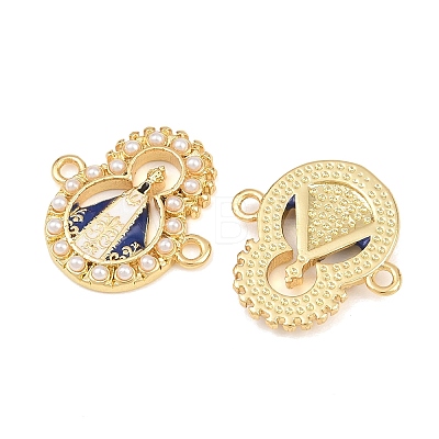 Brass Enamel Religion Virgin Connector Charms KK-L275-33G-1