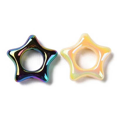 UV Plating Rainbow Iridescent Acrylic Bead Frames X-PACR-E003-02-1