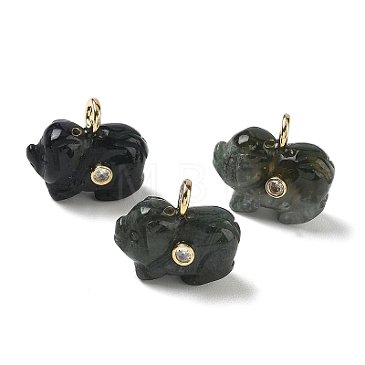 Natural Moss Agate Carved Pendants GG-CBA105B-03C-G-1