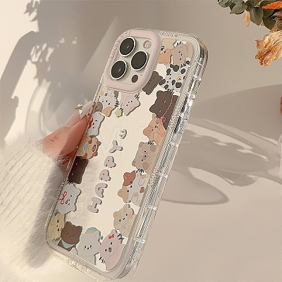 Cat Mirrored Axrylic Mobile Phone Cover PW-WG472D8-09-1