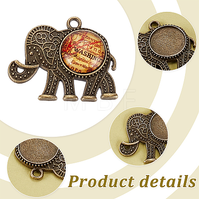   DIY Blank Elephant Pendant Making Kit DIY-PH0021-41-1