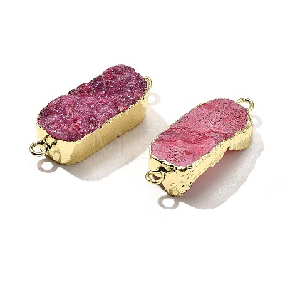 Natural Dyed Quartz Crystal Links Connector Charms G-K189-02LG-04-1