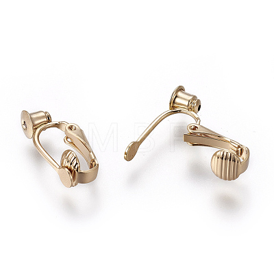 Brass Clip-on Earring Converters Findings KK-L176-12G-1