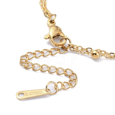 304 Stainless Steel Cable & Satellite Chains Double Layer Multi-strand Bracelet BJEW-E092-01G-1