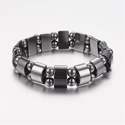 Valentine Day Gifts for Husband Stretchy Magnetic Synthetic Hematite Bracelet IMB005-1