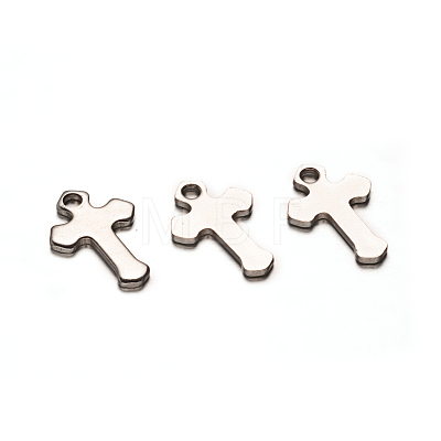 Cross 304 Stainless Steel Charm Pendants STAS-D111-40-1