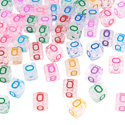 50Pcs Acrylic European Beads MACR-TADJ0001-13O-1