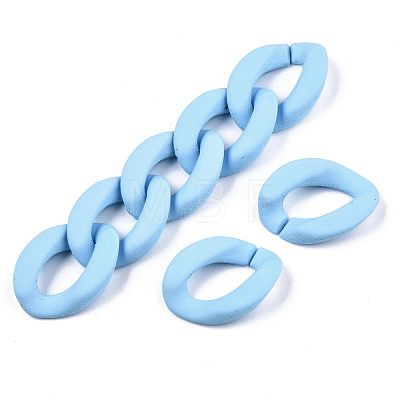 Opaque Spray Painted Acrylic Linking Rings X-OACR-S036-001A-I14-1