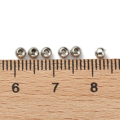 304 Stainless Steel Hollow Round Seamed Beads STAS-R032-3mm-1