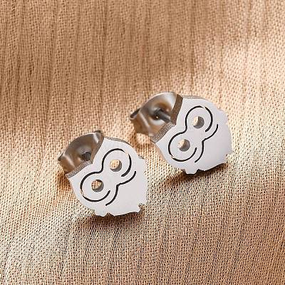 Tarnish Resistant 304 Stainless Steel Stud Earrings X-EJEW-F227-17P-1