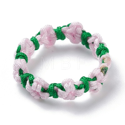 Peach Blossom Pattern Lucky Cord Finger Ring RJEW-JR00417-1