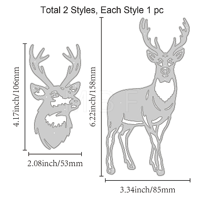 2Pcs 2 Styles Carbon Steel Cutting Dies Stencils DIY-WH0309-814-1