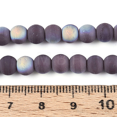 Frosted Opaque Glass Beads Strands GLAA-T032-P6mm-MBB15-1