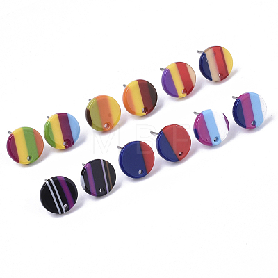 Cellulose Acetate(Resin) Stud Earring Findings KY-R022-019-1