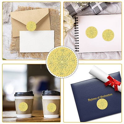 34 Sheets Mandala Self Adhesive Gold Foil Embossed Stickers DIY-WH0509-015-1