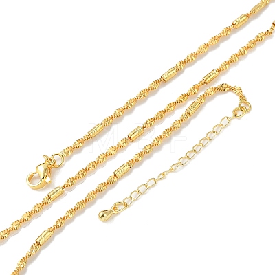 Brass Singapore Chains Necklaces for Women NJEW-D302-38G-1