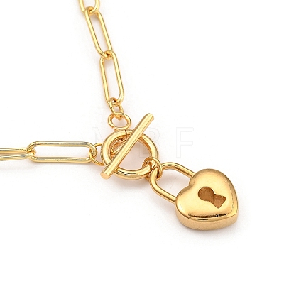 Heart Lock Pendant Necklaces NJEW-JN02971-1