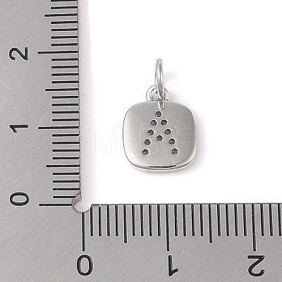 Rack Plating Brass Micro Pave CLear Cubic Zirconia Charms KK-E110-14P-A-1