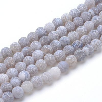 Natural & Dyed Crackle Agate Bead Strands G-T056-10mm-02-1
