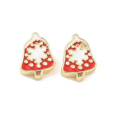 Christmas Brass Enamel Beads KK-I474-G27-1