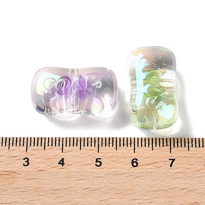 UV Plating Rainbow Iridescent Acrylic Beads OACR-H112-15D-1