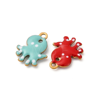 304 Stainless Steel Enamel Charms STAS-Q363-14H-G-1