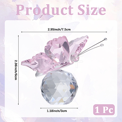 1Pc Glass Crytsal Butterfly Display Decorations LAMP-CN0001-01C-1
