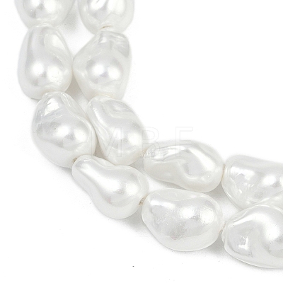 Electroplate Porcelain Imitation Pearl Beads Strands BSHE-Z009-03A-1