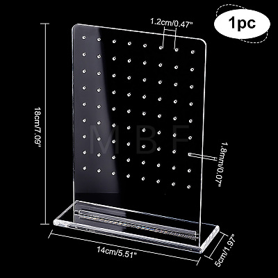 Transparent Acrylic Earring Display Stands EDIS-WH0029-30-1