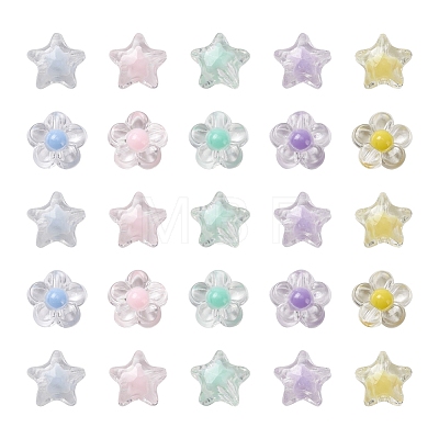 125Pcs 10 Style Transparent Acrylic Beads TACR-YW0001-38-1