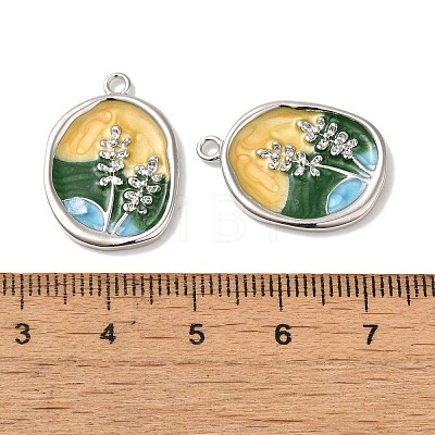 Brass Enamel Pendants KK-S368-09P-1