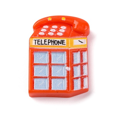 Telephone Booth Opaque Resin Decoden Cabochons CRES-Z008-02E-1