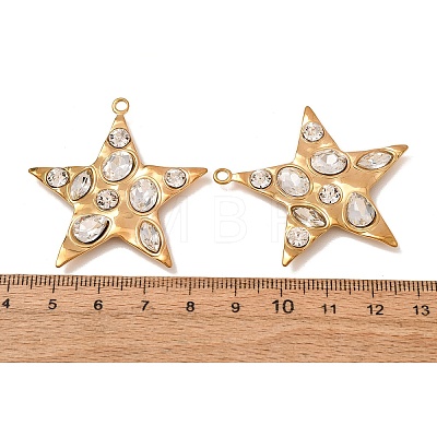 304 Stainless Steel Rhinestone Pendants RB-CBA6799-01G-1