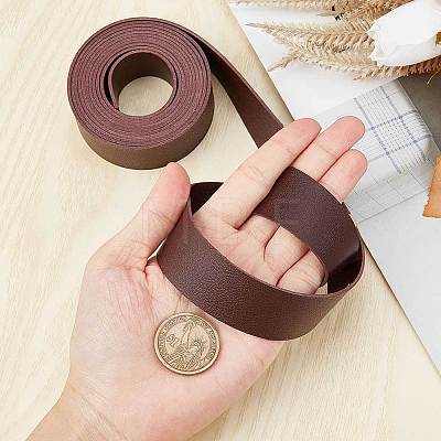 2M Flat Double Face Lychee Pattern Imitation Leather Band LC-WH0010-01A-02-1