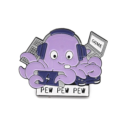 Game Pew Pew Pew Word Enamel Pin JEWB-O007-B01-1