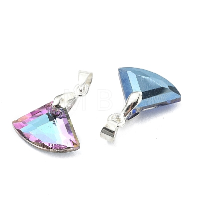 AB Color Plated Electroplate Glass Pendants PALLOY-JF05305-01-1