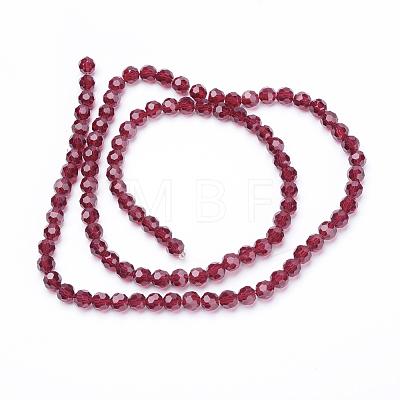 Faceted(32 Facets) Glass Round Beads Strands X-EGLA-J042-6mm-20-1