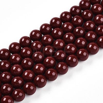 Baking Painted Pearlized Glass Pearl Bead Strands HY-N002-5mm-D01-1