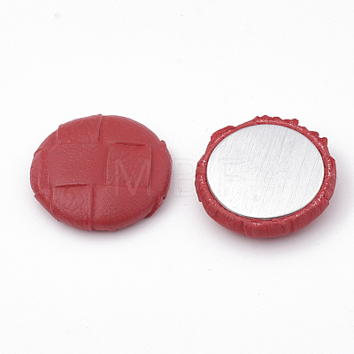 Imitation Leather Covered Cabochons WOVE-N006-02F-1