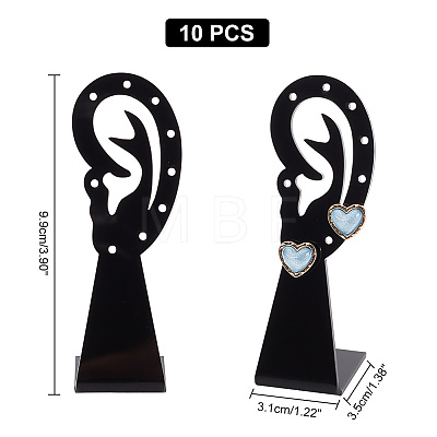 Opaque Acrylic Slant Back Earring Display Stands EDIS-WH0035-07B-1