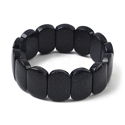 Synthetic Blue Goldstone Beads Stretch Bracelets for Women Men BJEW-I323-02R-1