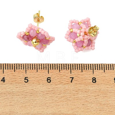 Natural Malaysia Jade Stud Earrings EJEW-MZ00742-1
