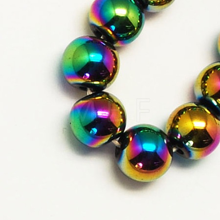 Non-Magnetic Synthetic Hematite Beads Strands X-G-S096-8mm-5-1