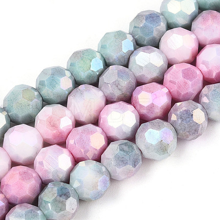 Anti-Tarnish Electroplate Glass Beads Strands EGLA-T021-10mm-15-06-1