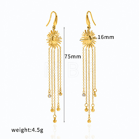 304 Stainless Steel Rhinestone Dangle Earrings WG3BE84-01-1