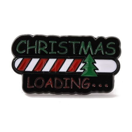 Christmas Theme Word Christmas Loading Enamel Pins JEWB-M043-07B-1