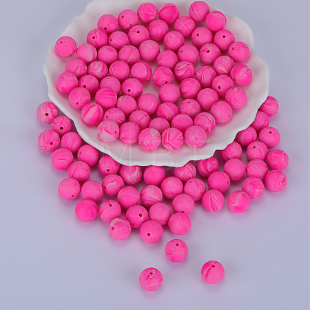 Round Silicone Focal Beads SI-JX0046A-124-1