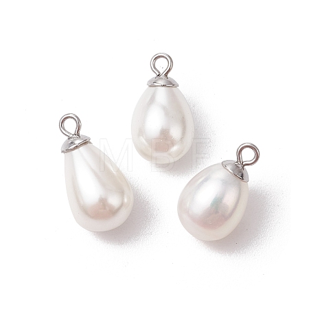 Natural Cultured Freshwater Pearl Teardrop Pendants PALLOY-JF03360-1